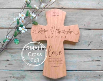 Wedding Gift for Couple, Personalized Wood Wedding Cross Gift for Wedding, Religious Wedding Cross, Couple's , Wedding Cross