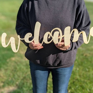Welcome Word Cut Out sign, wooden cut out, farm house decor, wall hanging, modern farmhouse