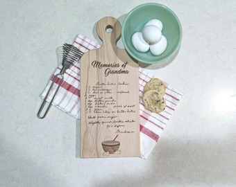 Handwritten Recipe Cutting Board, Grandma's Handwriting, Engraved Recipe, Christmas, Gift for Mom, Personalized Cutting Board,