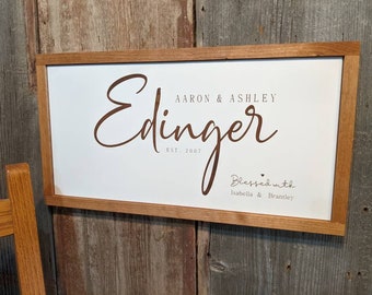 Family Last Name Sign, Personalized Family Name Sign, Wood Family Name Sign, Established Wood Sign, Couple Name Sign, Family Gift