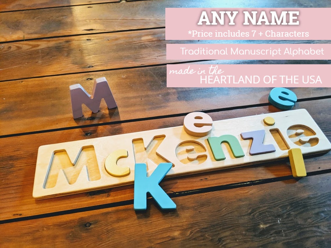 Child's name puzzle personalized name puzzle christmas Etsy