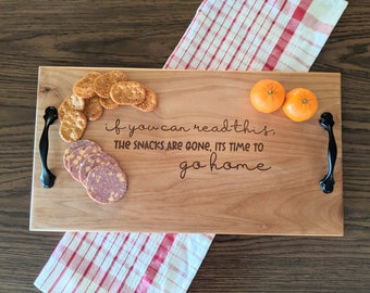 Sarcastic Charcuterie Board, Snacks are gone Board, Personalized Cheese Cutting Board Wedding Gift for Couples,  Housewarming