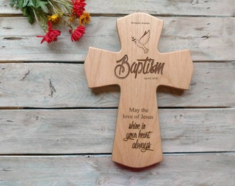 Personalized Baptism Cross, Baptism Gift, Personalized Cross, Religious Gift, Dedication Gift, first communion, Baptism Day Cross,