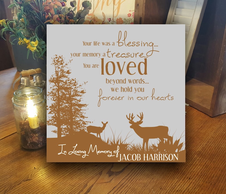 Memorial Plaque for Outdoorsman Personalized Memorial Sign Etsy