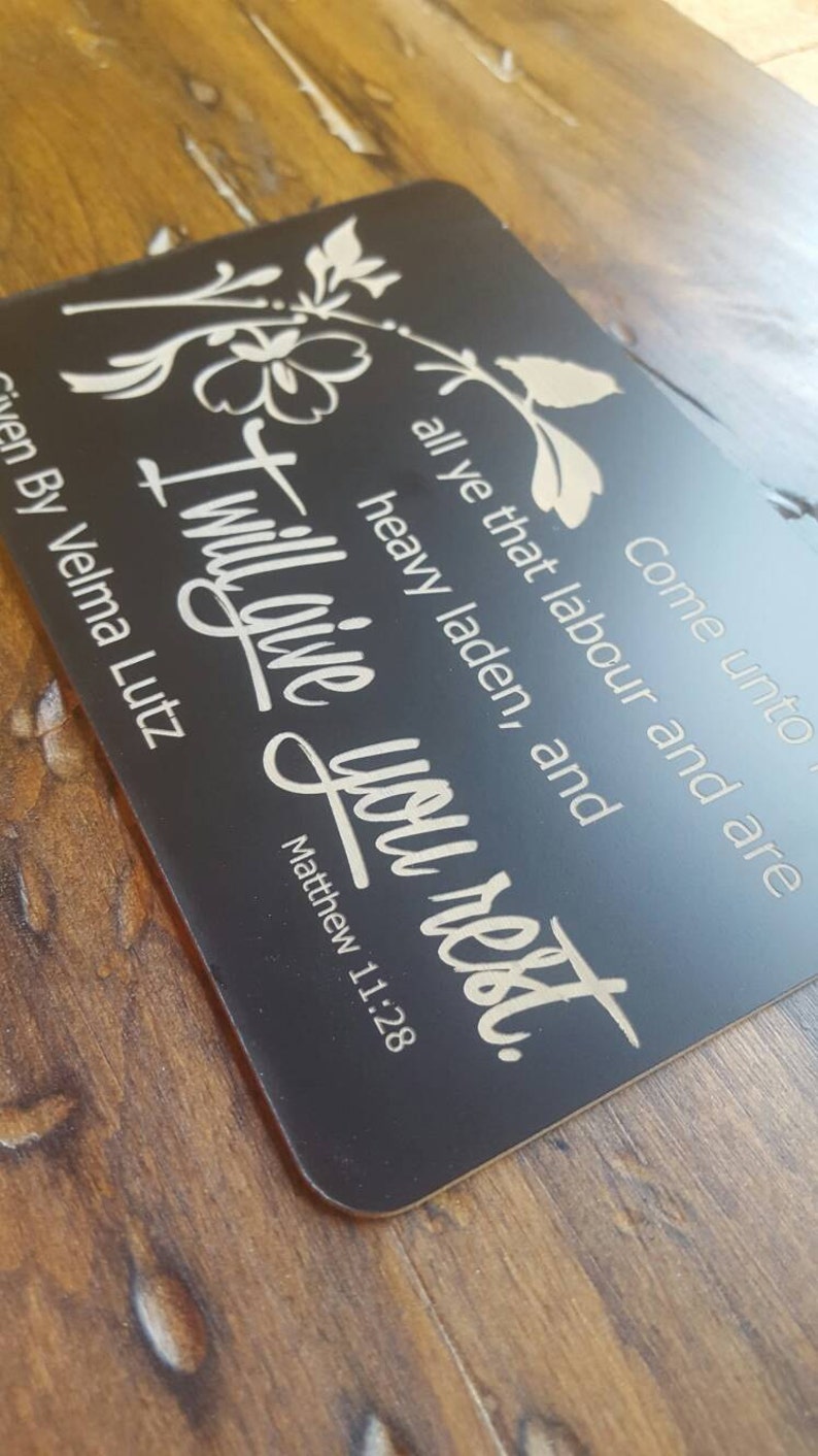 6x4 Personalized Name Bench Plate Outdoor bench plate Etsy