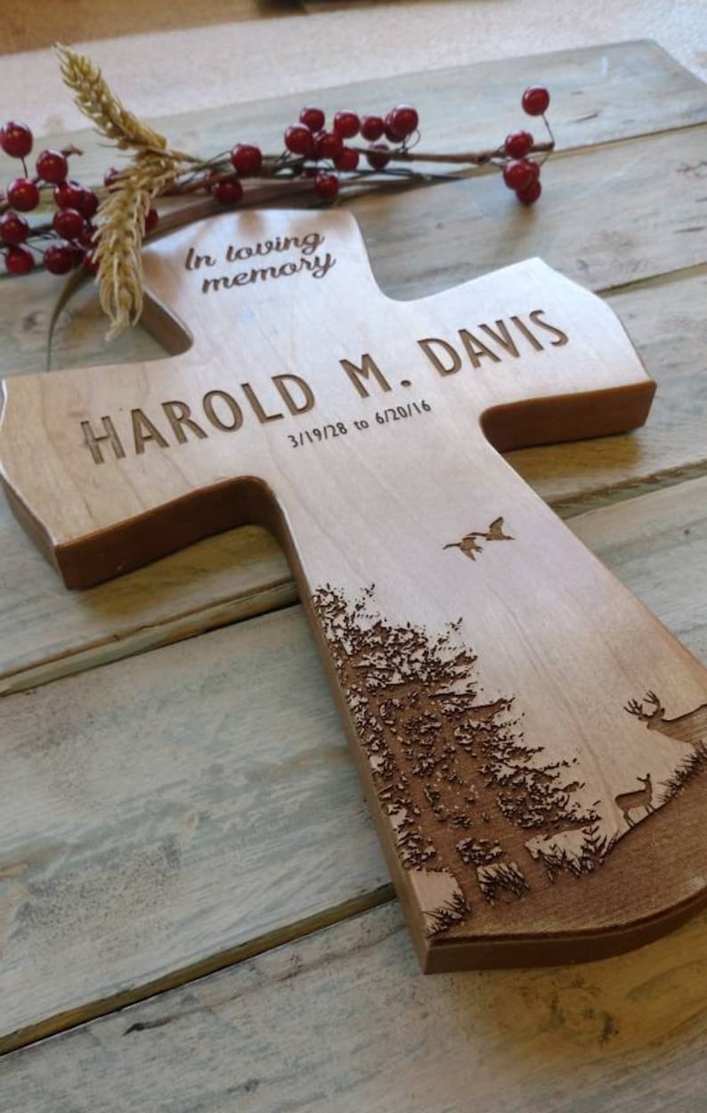 Personalized Memorial Gift wood Memorial Cross Gift for Loss Etsy