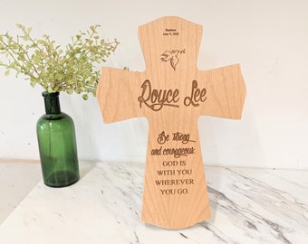 Croix murale de baptême personnalisée, croix de baptême personnalisée, cadeau de baptême personnalisé, croix de baptême de bébé pour le baptême