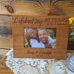 40th Anniversary Years Of Love Picture frame, 40th Anniversary Frame, Anniversary Gift, Wedding Gift, Engraved Gift, Personalized Gift