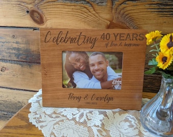 40th Anniversary Years Of Love Picture frame, 40th Anniversary Frame, Anniversary Gift, Wedding Gift, Engraved Gift, Personalized Gift