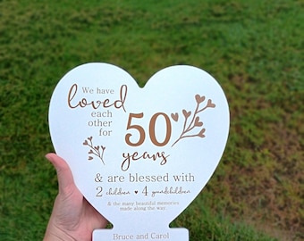50th Anniversary Sign Personalized, 50th Anniversary gift for parents, 50th Anniversary gift for wife, 50th anniversary gift for in-laws,