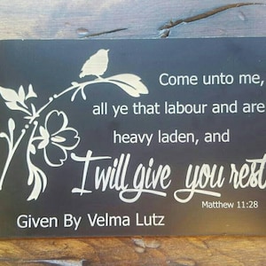 5x7 Personalized Bench Plate, Bench plate for outdoors, outdoor signage, sign for outdoor, sign for garden, sign for bench