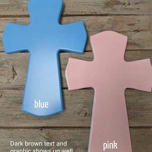 Personalized Baptism Cross for Baptism, Wall Cross, Baby Dedication Gift, Personalized Baptism Gift, Newborn Gift, Laser Engraved Cross, Blue