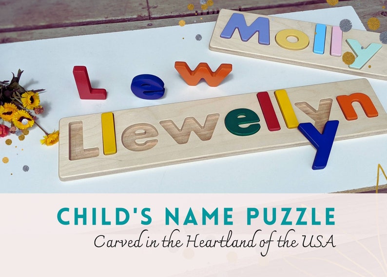 Child's name puzzle personalized name puzzle christmas Etsy