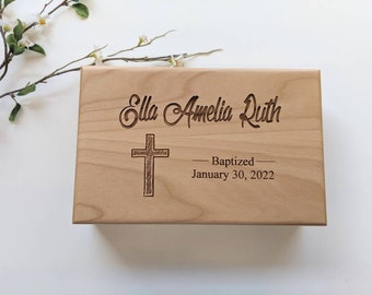 Personalized Wood Baptism Keepsake Box, Baptism Keepsake Box, graduation box, graduation gift, baptism gift, girls  gift, birthday gift,