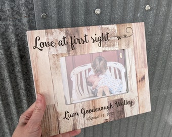 Personalized Love At First Sight Baby Picture Frame, Christmas Gift Baby Frame, Personalized Baby Frame, Newborn Baby Gift, Newborn Gift,