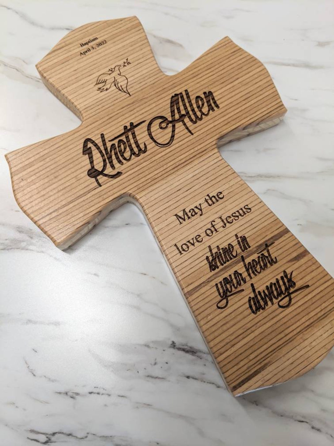 LARGE Personalized Baptism Cross Gift, Baby Dedication Gift