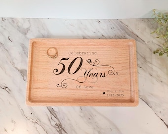 50th Anniversary Gift For couple, 50th anniversary gift for parents, Wood Ring Dish Anniversary Gift For 50th Anniversary gift for couple