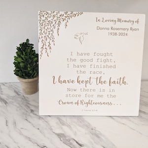 Memorial for Dad Gift, Memorial for Mom Gift, Scripture  Memorial Gift Scripture Verse, Personalized Memorial Sign, Memorial for pastor