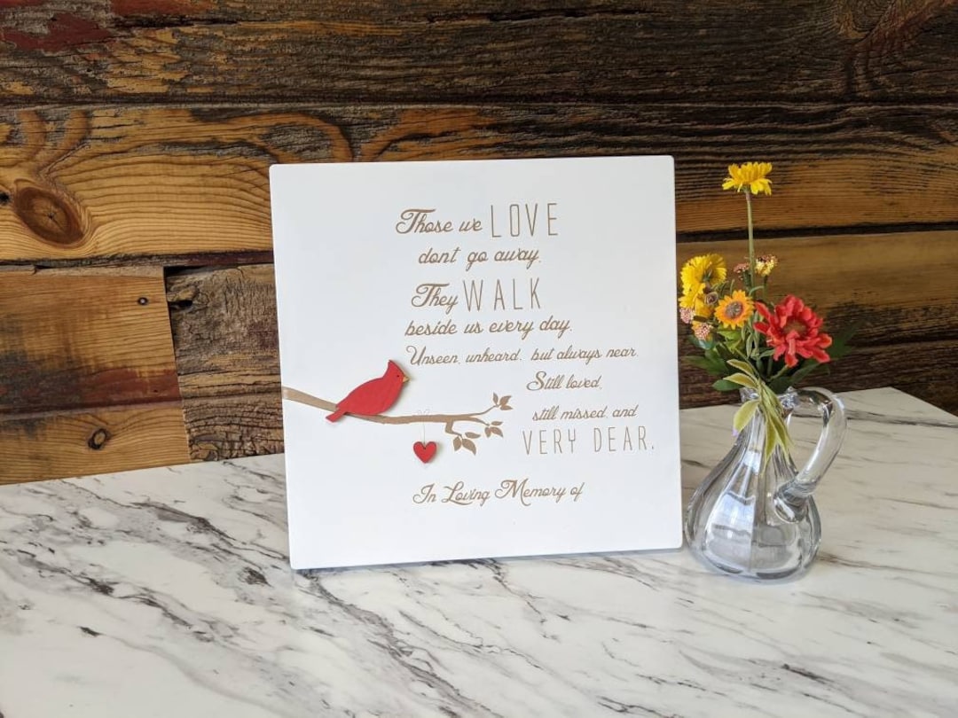 Cardinal Memorial Gift, Personalized Cardinal Memorial Sign,memorial ...