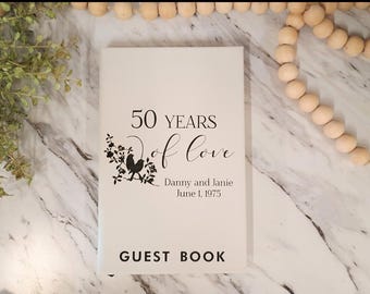 50th Guest book Personalized, 50th Anniversary Guest Book for party, 50th Anniversary Gift Decoration Guest Book