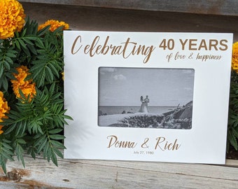 40th Anniversary Picture Frame for parents, Personalized Anniversary Picture Frame, 40th Anniversary Frame for couple, celebrating