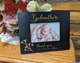 Godmothers are a blessing picture frame, Personalized Godmother Picture frame, Baby godmother gift, Personalized Baptism Gift, Godchild Gift