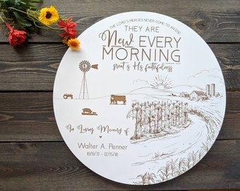 Cattle Farming Memorial Gift Personalized , Farm Sympathy Gift, Personalized Sympathy Farmer Gift, Farming Funeral Gift, Engraved Memorial