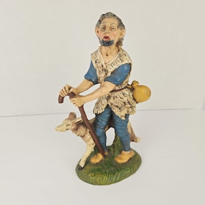 Fontanini Italy Paper Mache SHEPHERD w/ Dog Nativity 10&quot; Scale Figurine