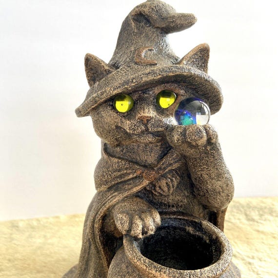 Vintage Pena Windstone Editions 1999 CAT WIZARD RARE! Great