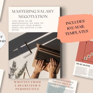 Salary Negotiation E-Book Guide to negotiating more money at job offer recruiter hr candidate script e-mail template salary range how to