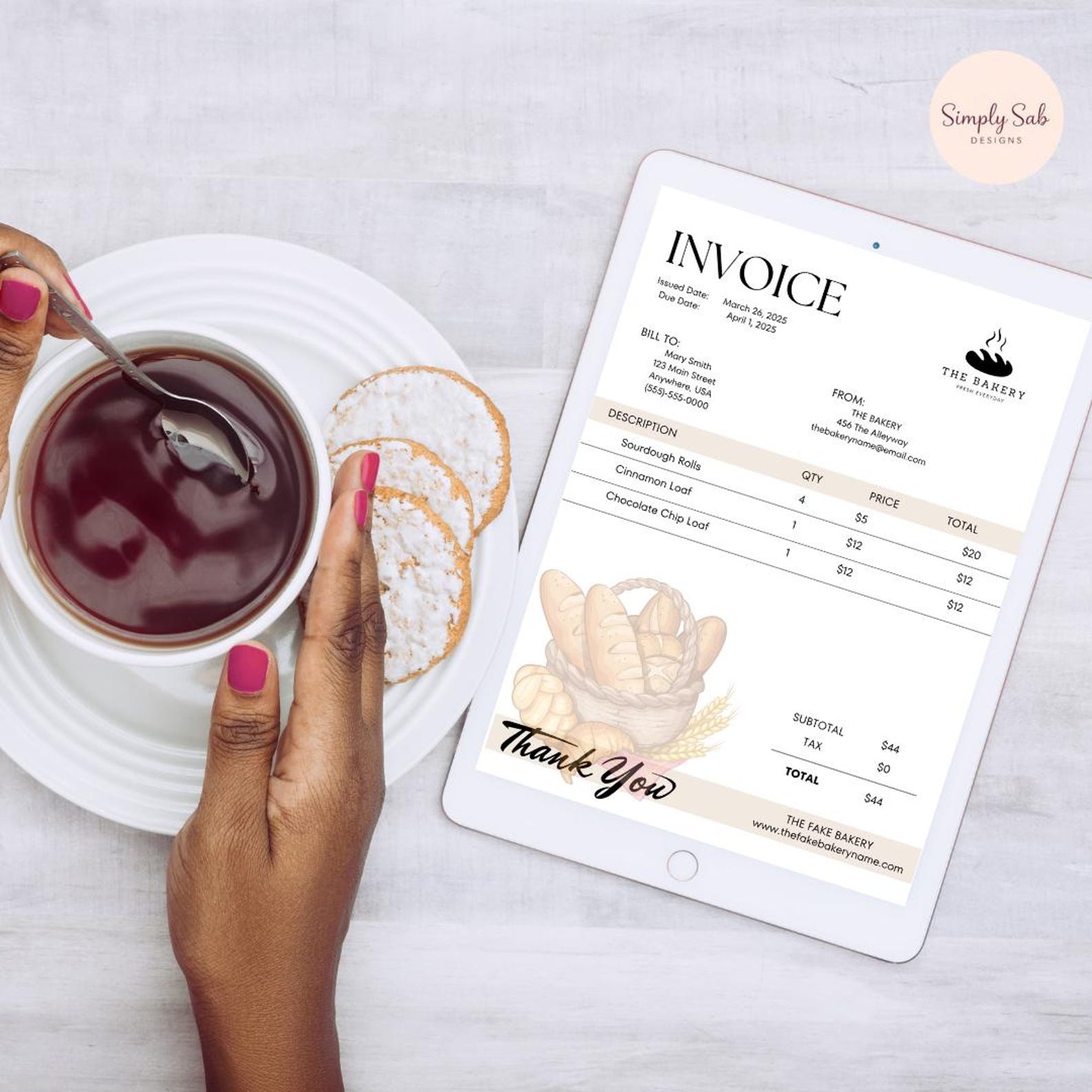 Editable Bakery Invoice Template for Small Bakery Business Home Bakery ...