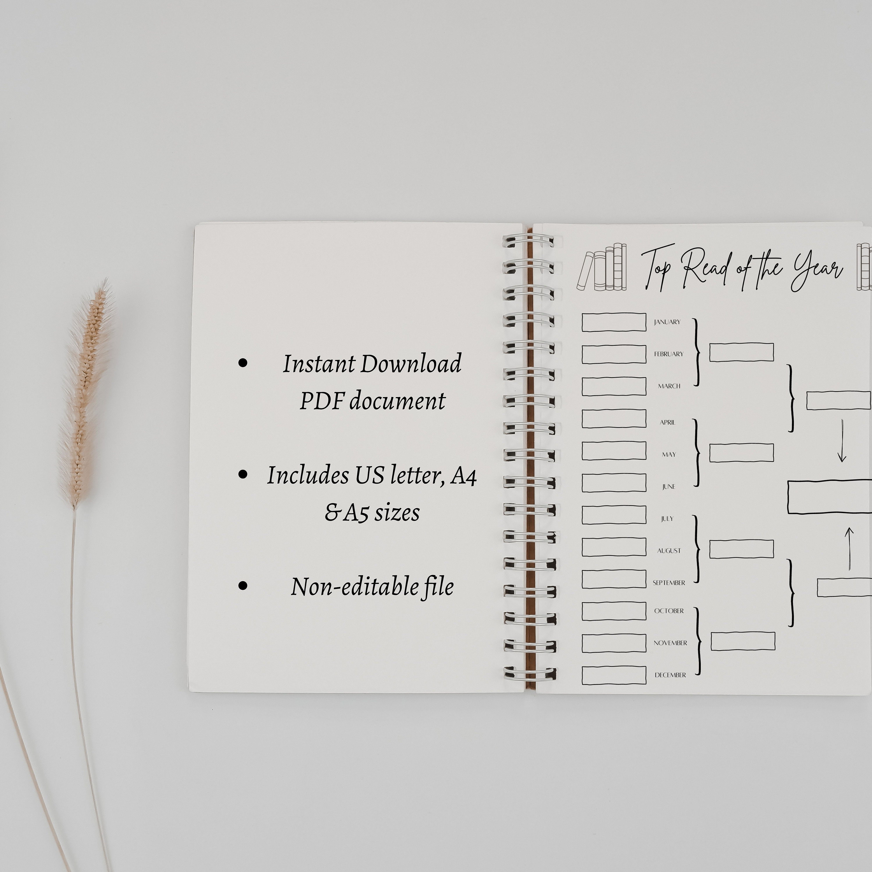 Printable Book Bracket PDF | Top Book of the Year | Reading Journal ...
