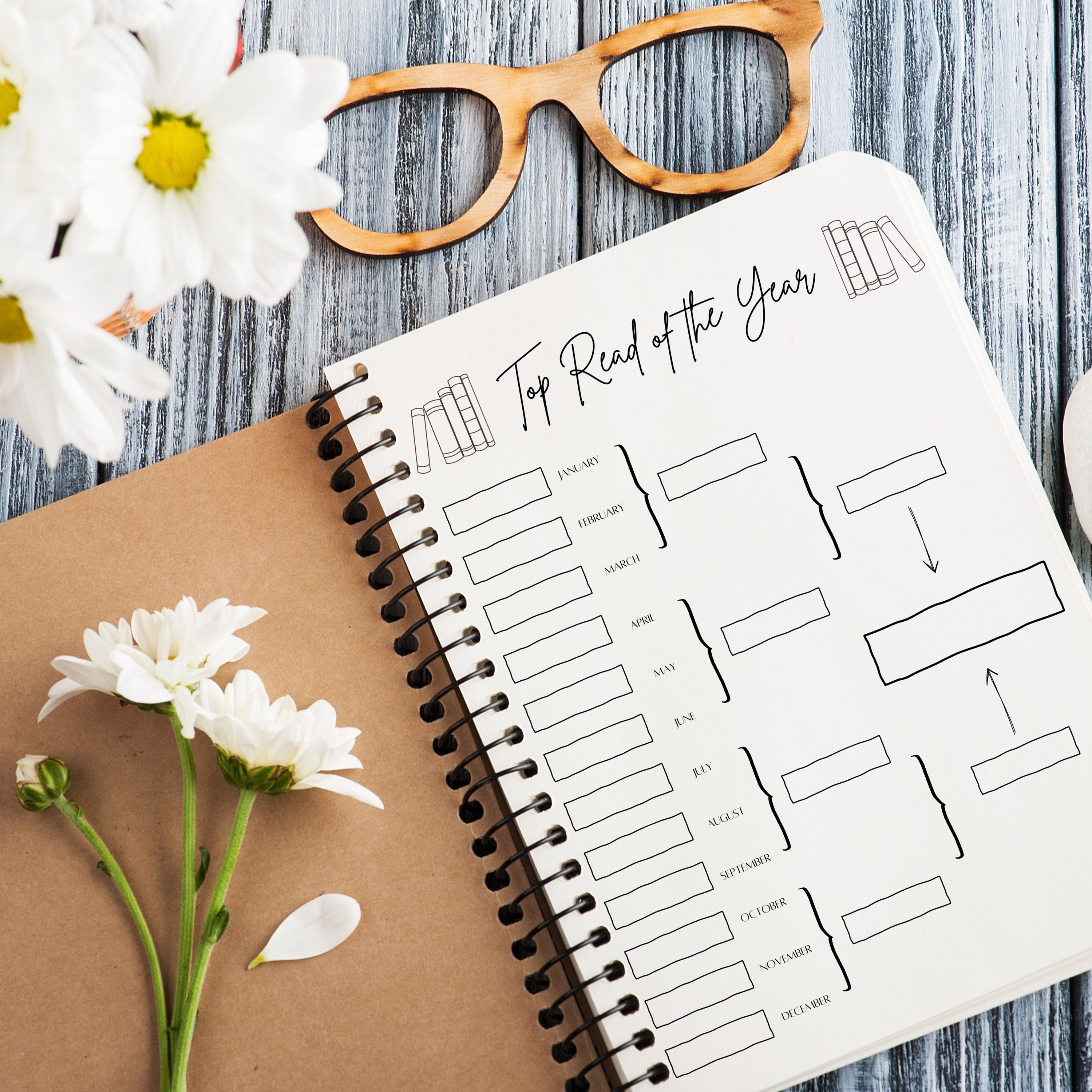 Printable Book Bracket PDF | Top Book of the Year | Reading Journal ...