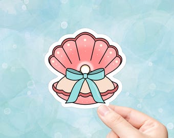 Pink Seashell Vinyl Sticker | Laptop Stickers | Water Bottle Stickers | Journal Stickers | Cute Sticker | Ocean Lover | Kindle Sticker