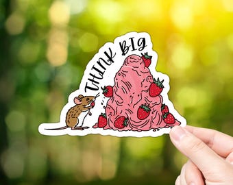 Ice Cream Mountain Mouse Vinyl Sticker: Decal