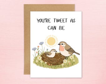 Baby Bird and Mom Mother's Day Greeting Card | Thinking of You Card | Blank Cards | Cute Card | Thank You Card
