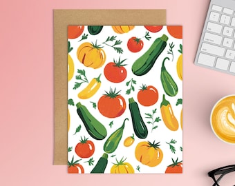 Garden Vegetables Greeting Card: Blank Inside, Any Occasion