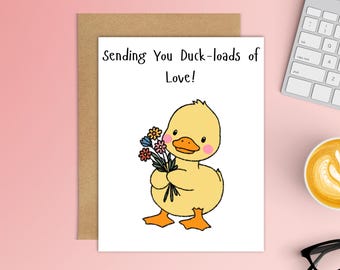 Duck Get Well Greeting Card | Any Occasion Greeting Card | Thinking of You Card | Blank Cards | Cute Card | Thank You Card