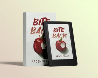 Premade illustrated book cover featuring handdrawn apple artwork | Editable title and author name