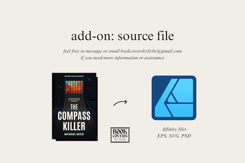 Editable Book Cover Source Files: Affinity, PSD, SVG, EPS Add-On