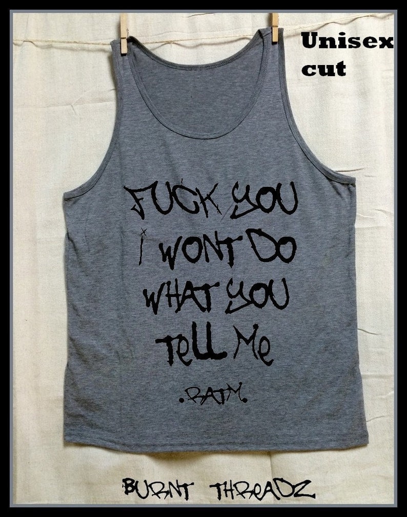 Fuck you i won t do what you tell me unisex heather gray etsy