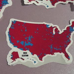 Adesivo Red Wave per la mappa delle elezioni del 2024 - Decalcomanie in vinile fustellate, supporto a Donald Trump, decalcomania del partito repubblicano, adesivo per paraurti politico,