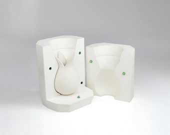 Tulip Plaster Mold: Handmade Ceramic Slip Casting Mold (15x8.5cm)