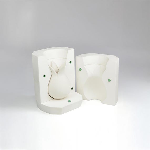 Tulip Plaster Mold: Handmade Ceramic Slip Casting Mold (15x8.5cm)