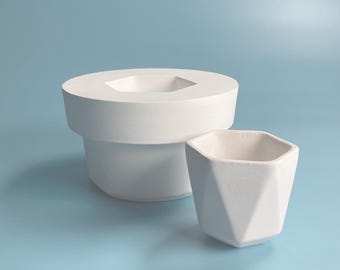Plaster Prism Mug Mold: Handmade Ceramic Craft Supply