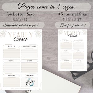 Yearly Goals Planner Template, Minimalist Goal Tracker, New Year ...