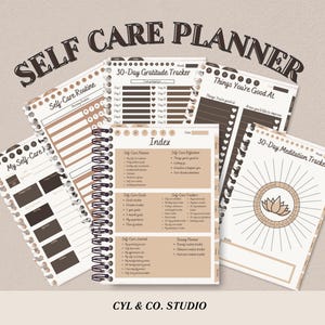 Digital Self-Care Planner | Wellness Journal, Habit Tracker, Mental Health PDF, Daily Routine & Goal Setting Printable, Gratitude Journal