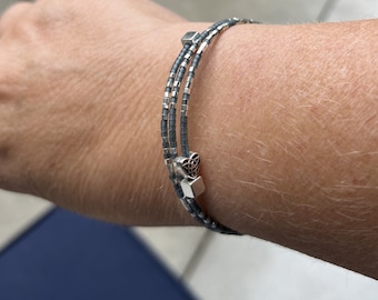 Psalm 46:5 Morse Code Bible Verse Beaded Wrap Bracelet