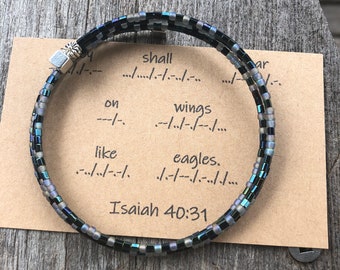 Isaiah 40:31 Morse Code Bible Verse Bracelet