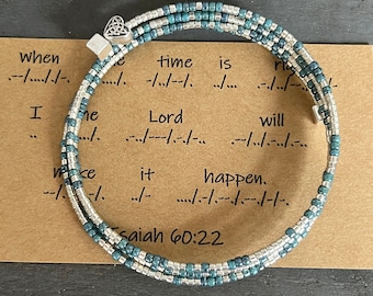 Isaiah 60:22 Morse Code Bible Verse Bracelet